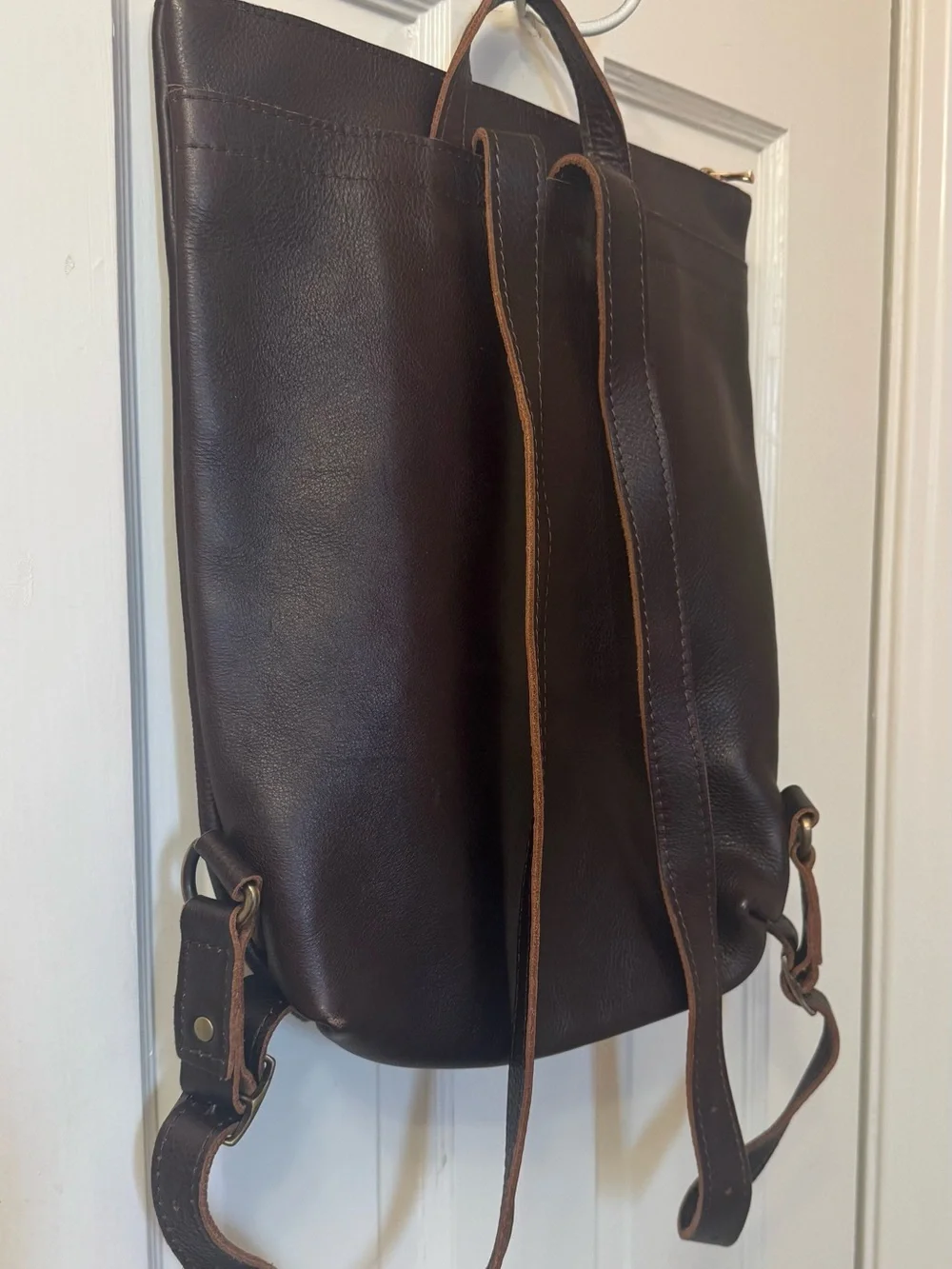 Portland Leather Laptop Backpack - Dark Brown
